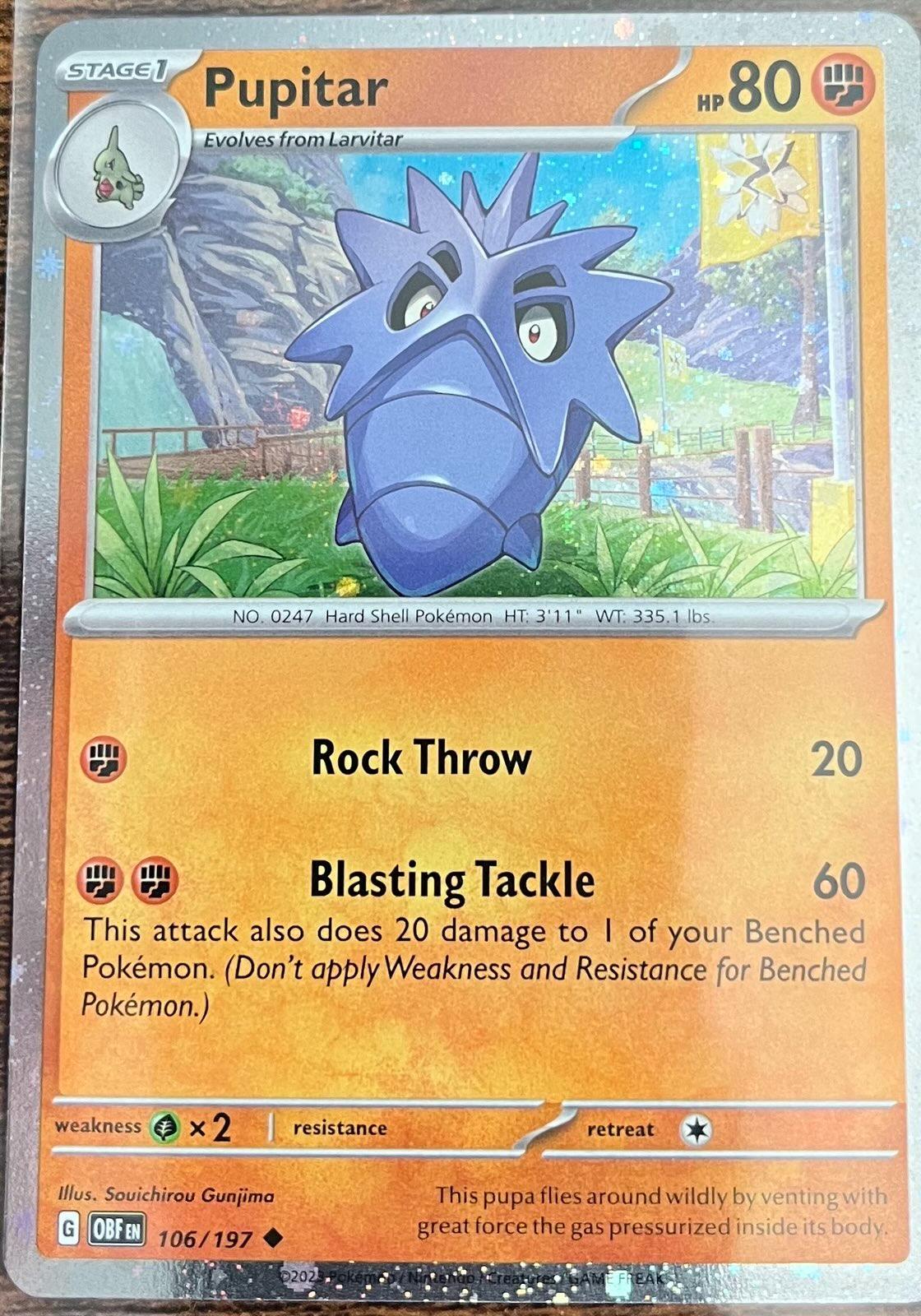 Obsidian Flames Pupitar [Cosmos-Holo] Pokémon card