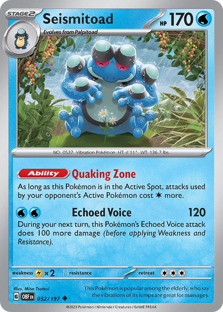 Obsidian Flames Seismitoad Pokémon card