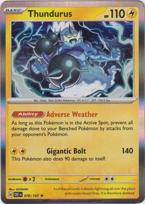 Obsidian Flames Thundurus [Holo] Pokémon card