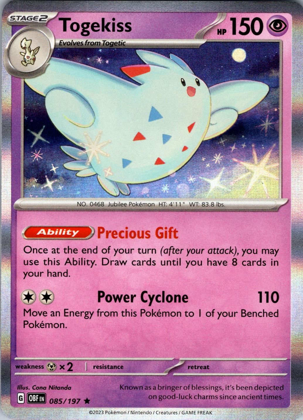 Obsidian Flames Togekiss [Holo] Pokémon card