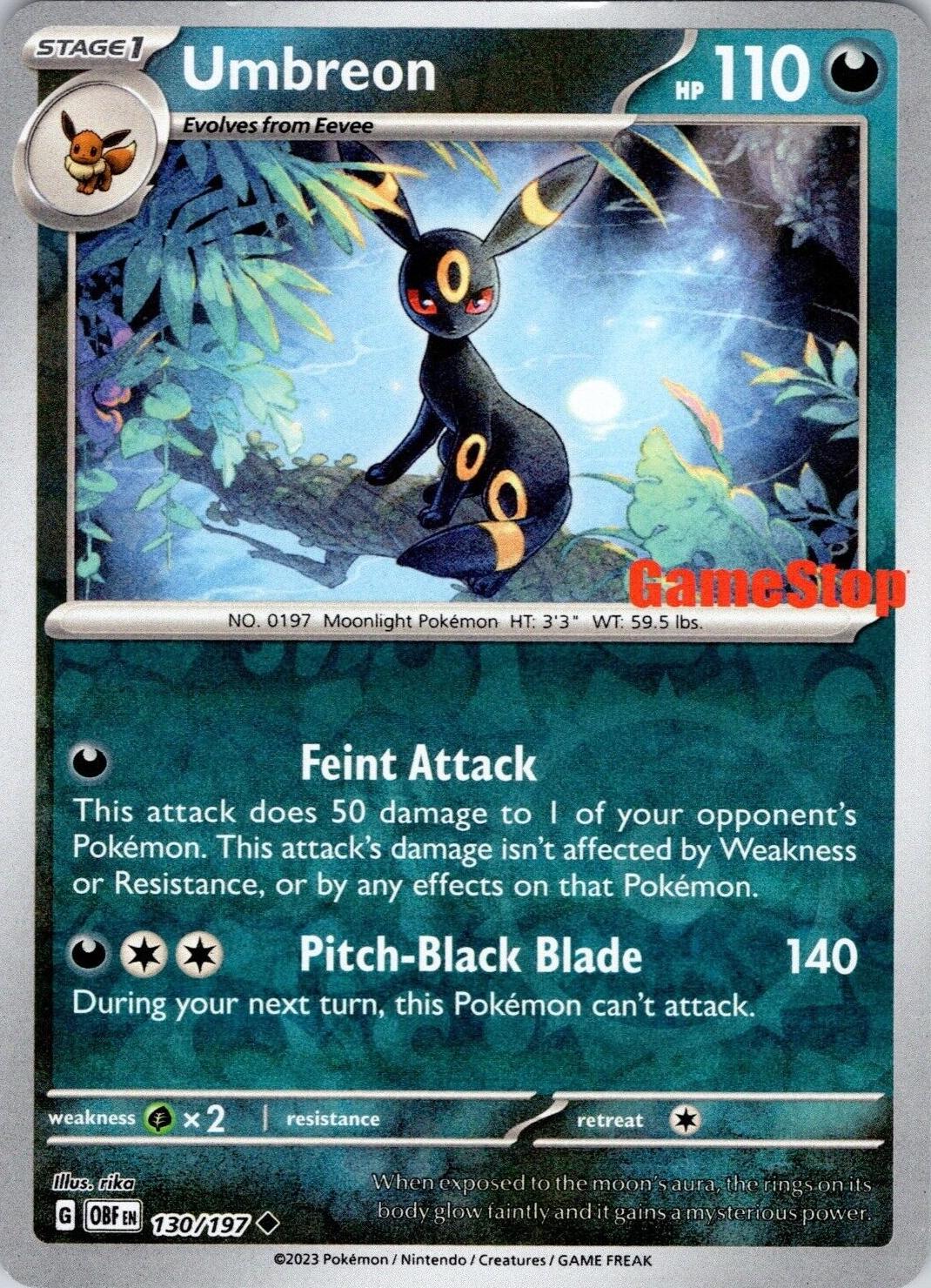 Obsidian Flames Umbreon [Gamestop] Pokémon card
