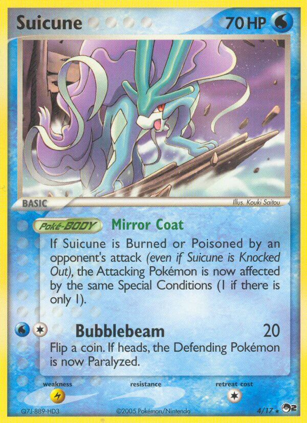 POP Series 2 Suicune Pokémon card