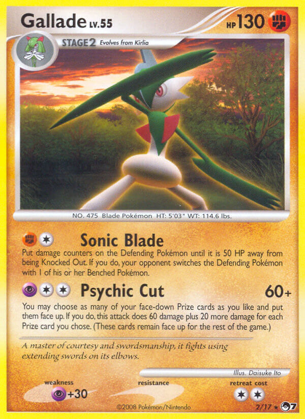 POP Series 7 Gallade Pokémon card