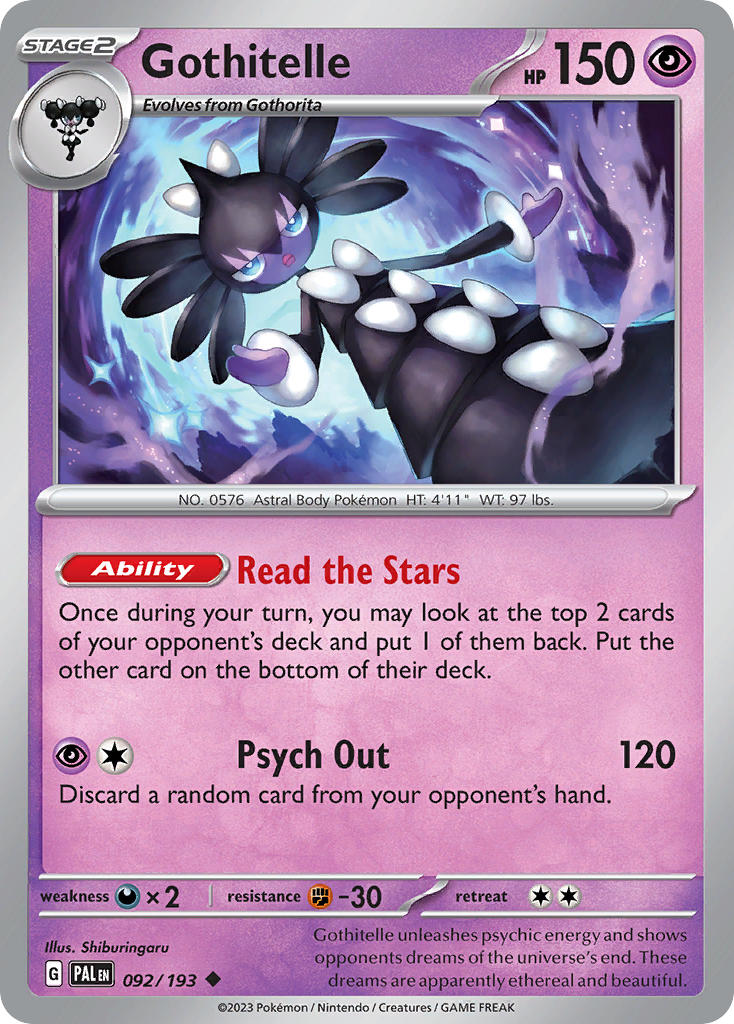 Paldea Evolved Gothitelle Pokémon card