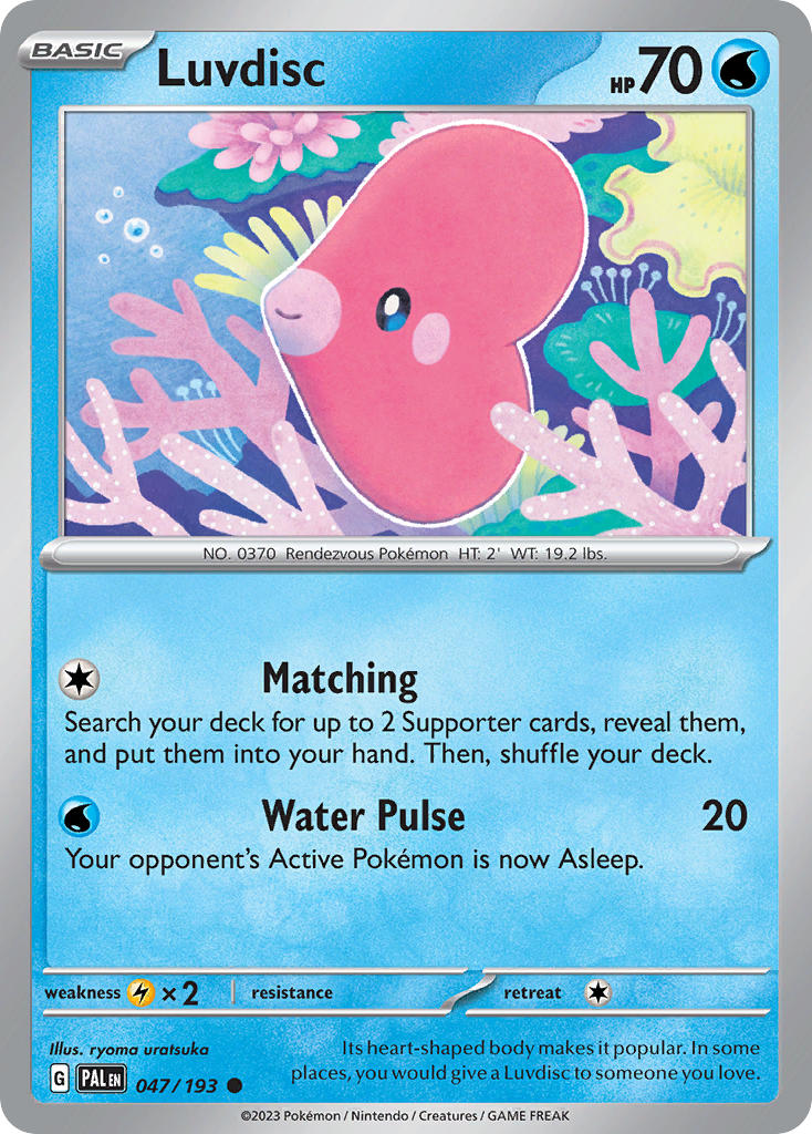Paldea Evolved Luvdisc Pokémon card