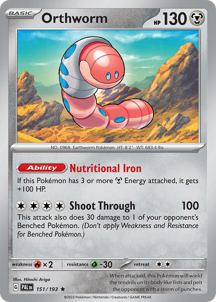 Paldea Evolved Orthworm Pokémon card