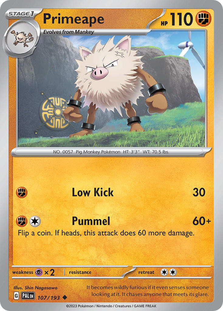 Paldea Evolved Primeape Pokémon card