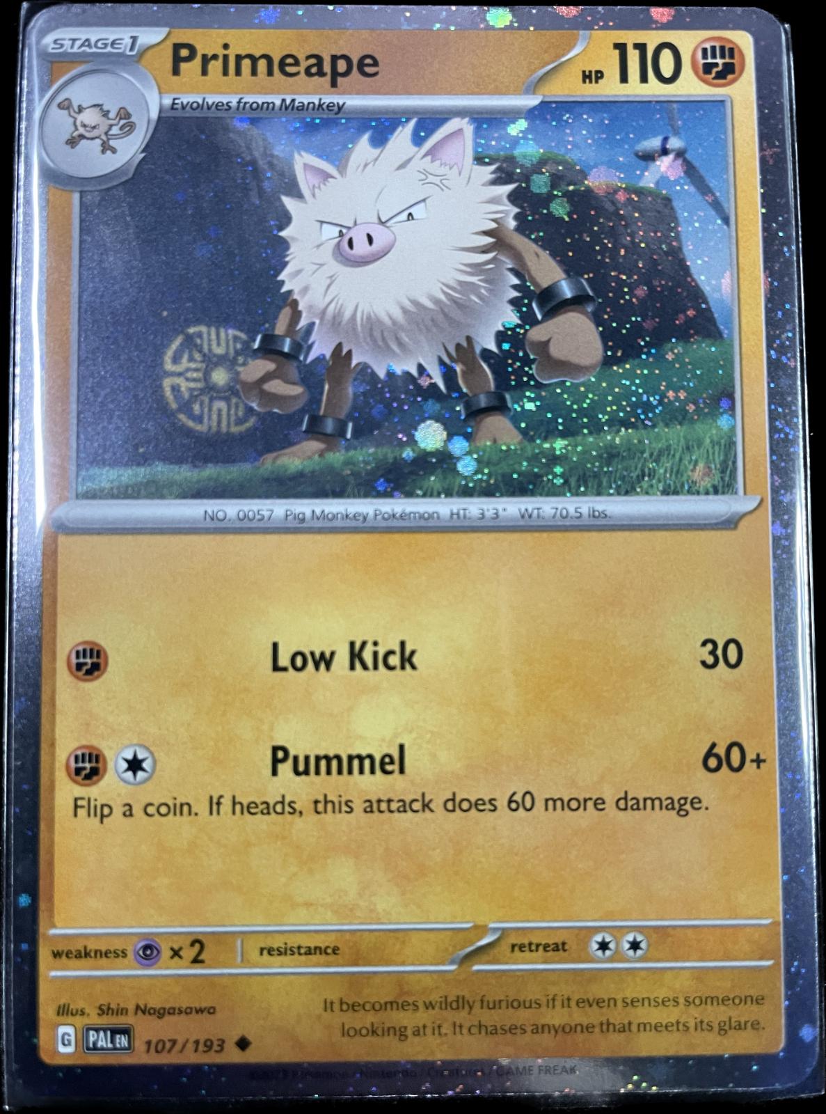 Paldea Evolved Primeape [Cosmo-Holo] Pokémon card