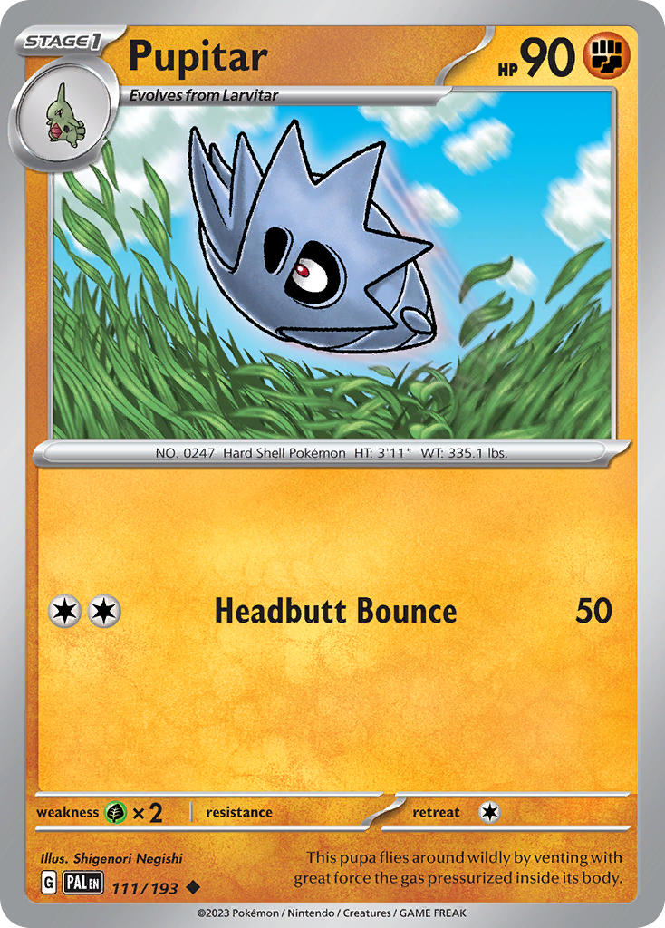 Paldea Evolved Pupitar Pokémon card