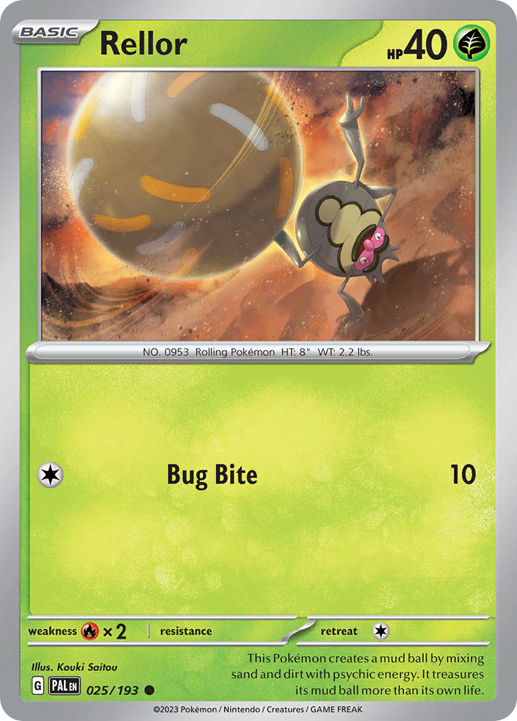 Paldea Evolved Rellor Pokémon card