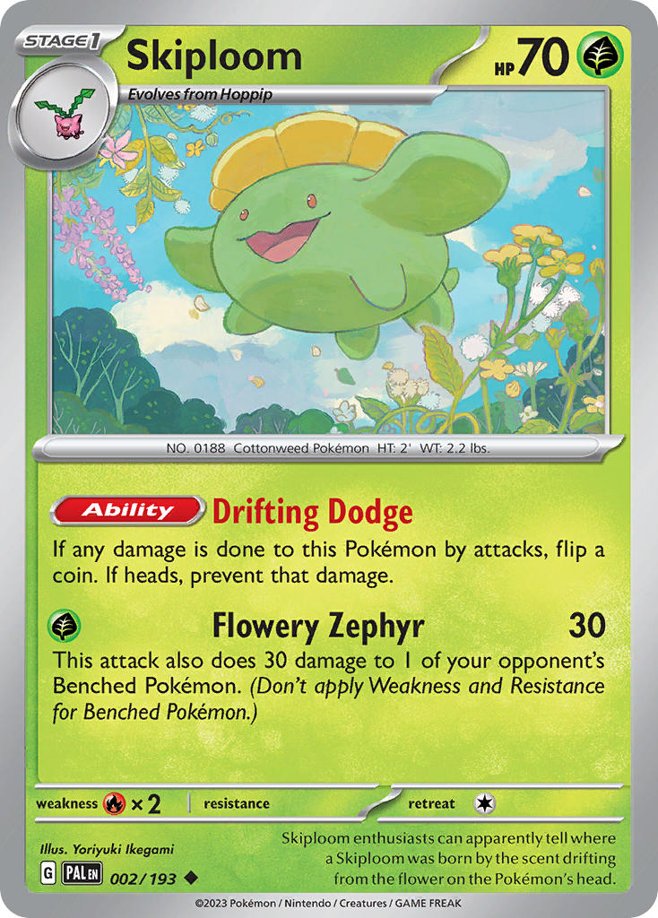 Paldea Evolved Skiploom Pokémon card