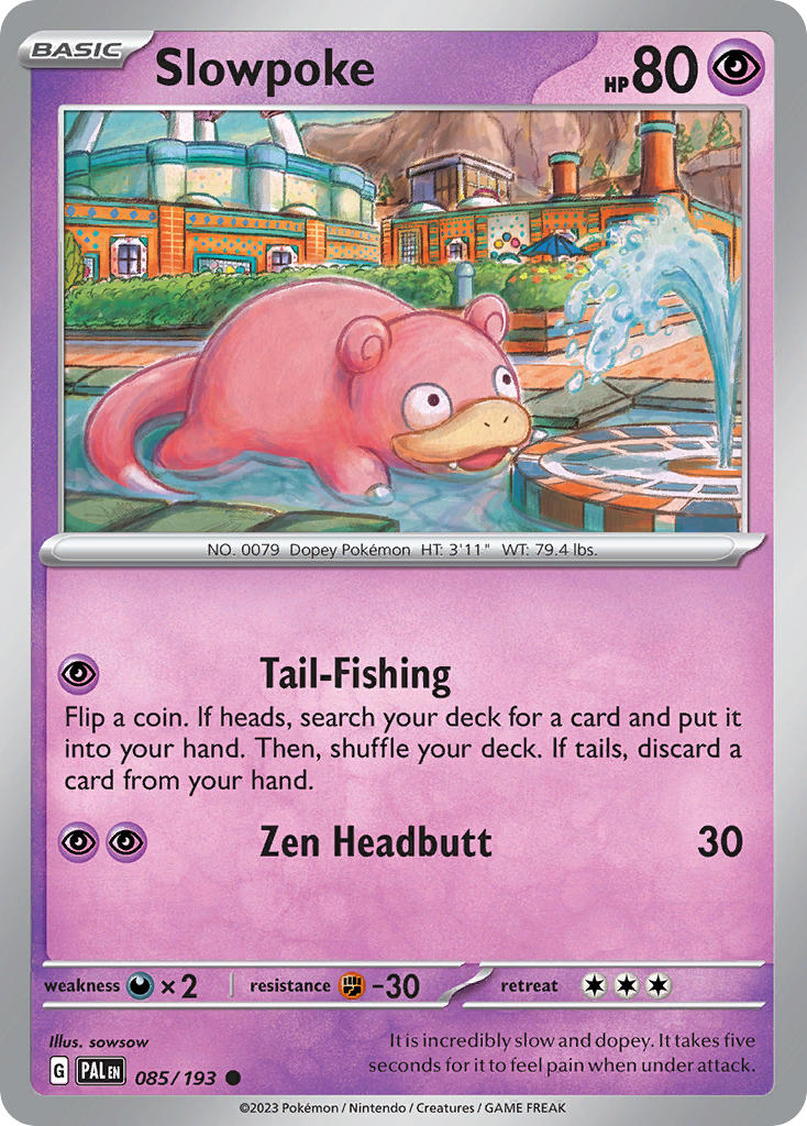 Paldea Evolved Slowpoke Pokémon card