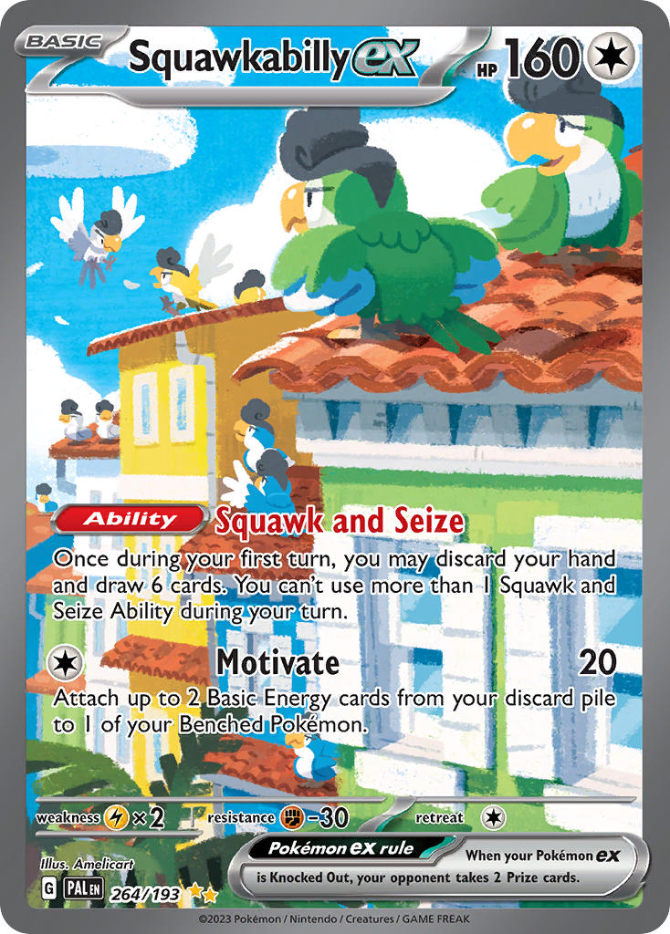 Paldea Evolved Squawkabilly ex Pokémon card