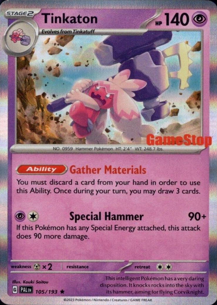 Paldea Evolved Tinkaton [Gamestop] Pokémon card