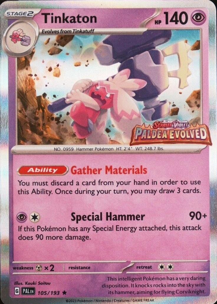 Paldea Evolved Tinkaton [Stamped] Pokémon card