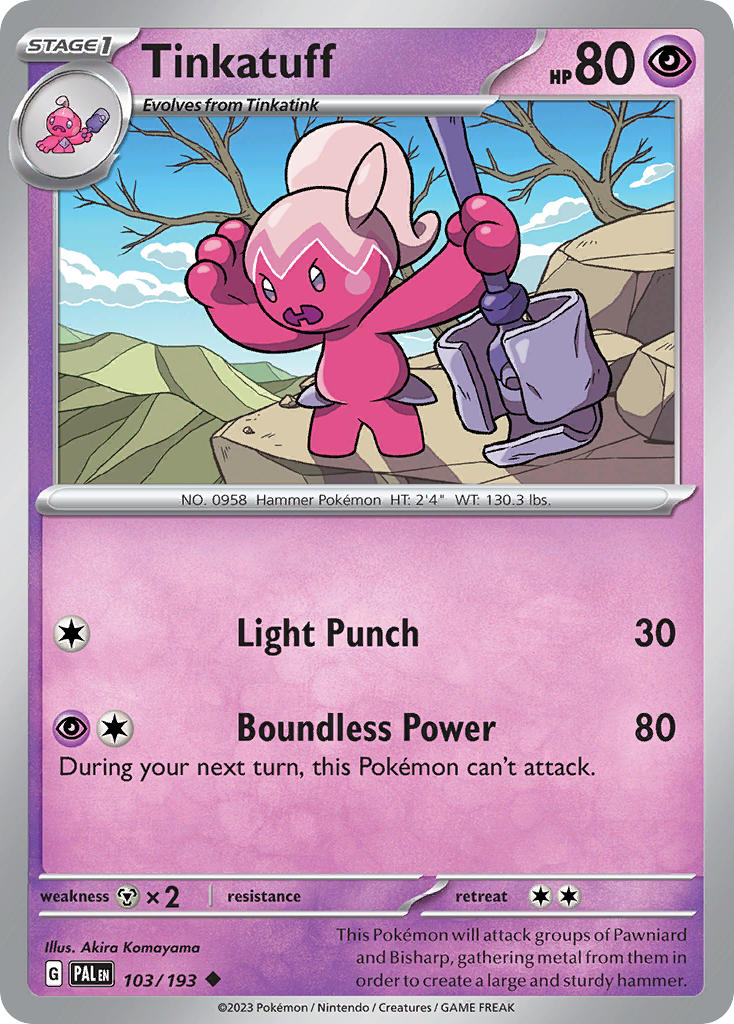 Paldea Evolved Tinkatuff Pokémon card