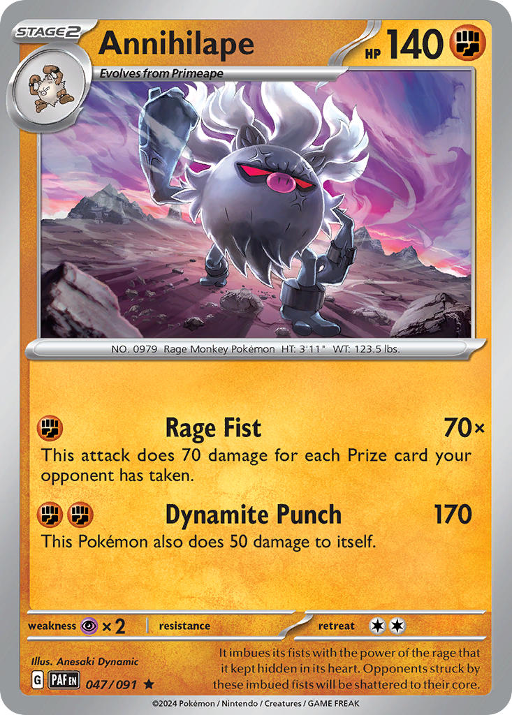 Paldean Fates Annihilape Pokémon card