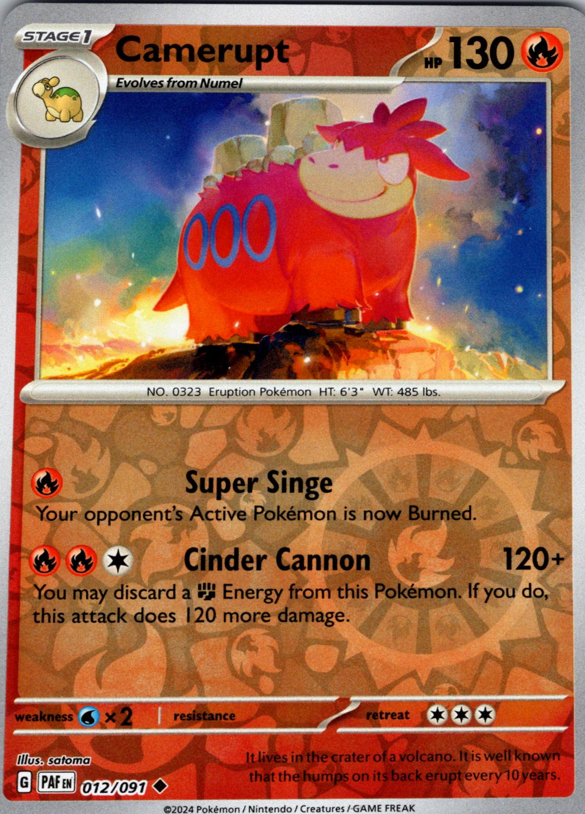 Paldean Fates Camerupt [Reverse Holo] Pokémon card