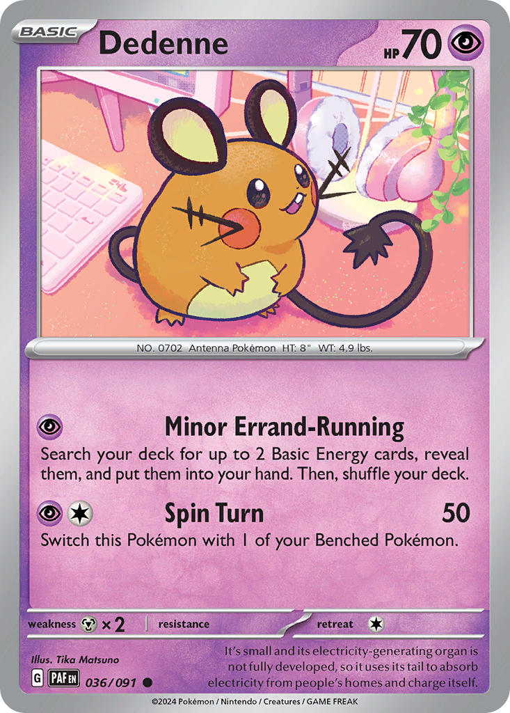 Paldean Fates Dedenne Pokémon card