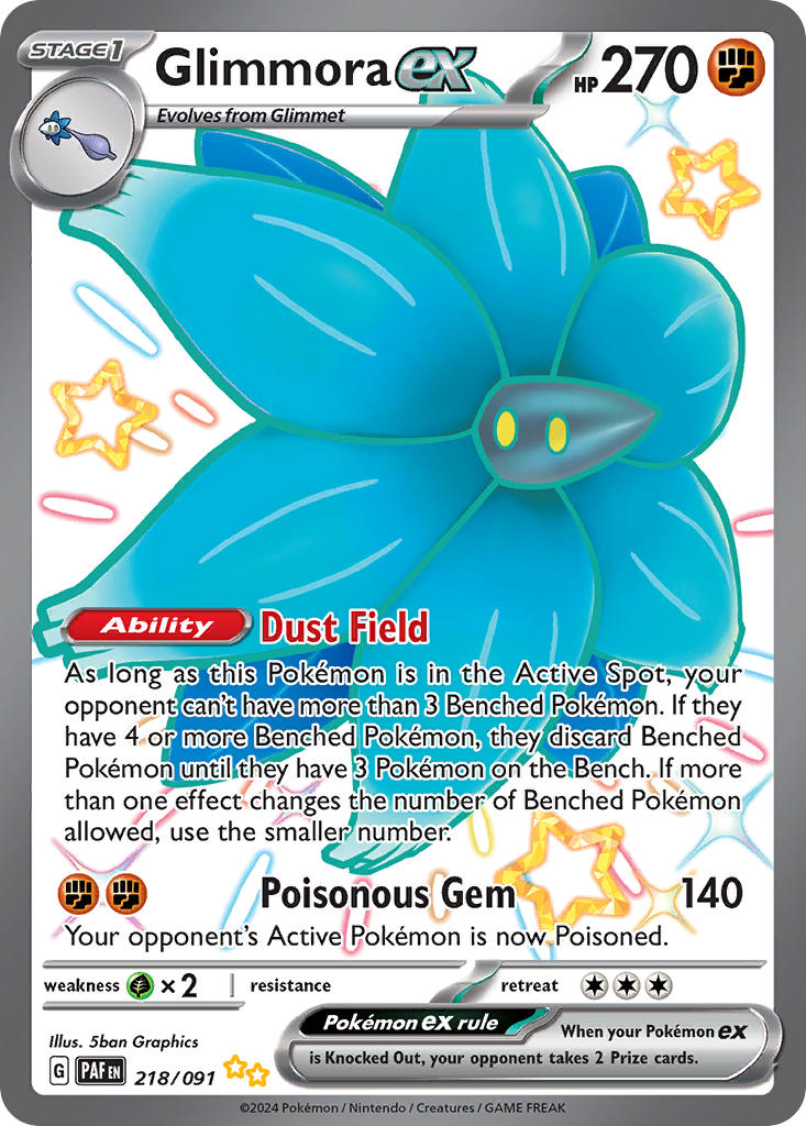 Paldean Fates Glimmora ex Pokémon card