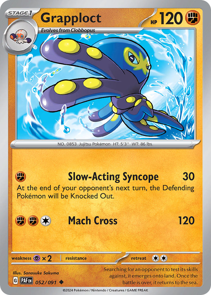 Paldean Fates Grapploct Pokémon card