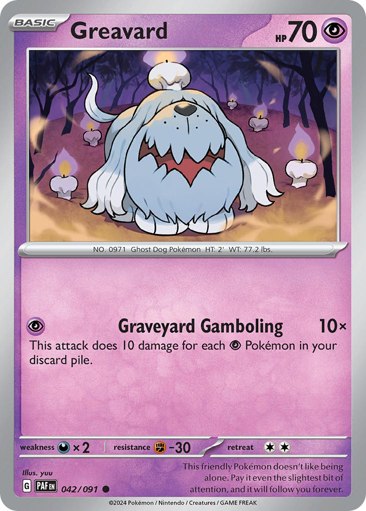 Paldean Fates Greavard Pokémon card