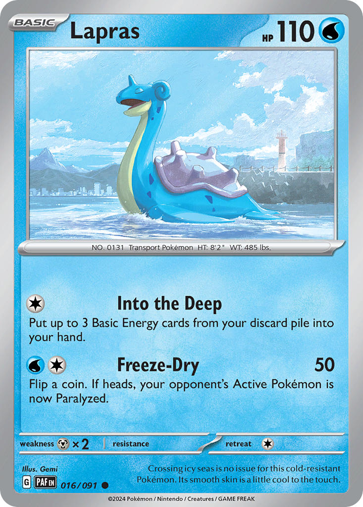 Paldean Fates Lapras Pokémon card