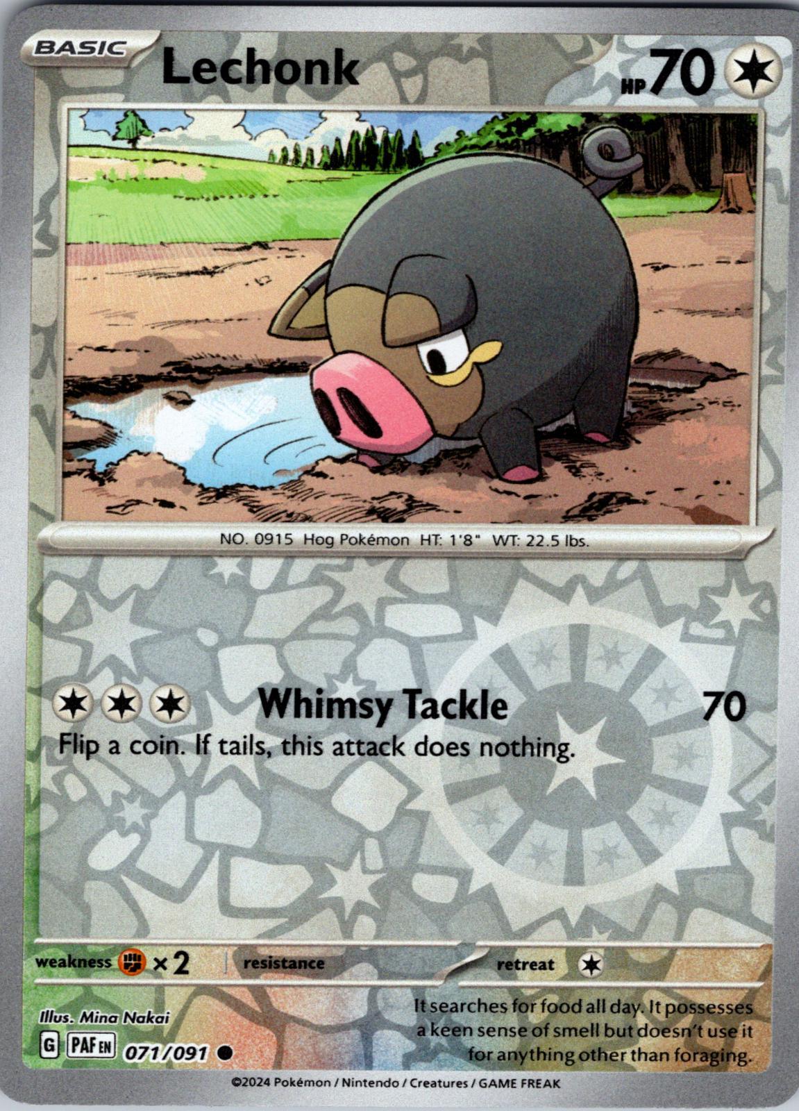 Paldean Fates Lechonk [Reverse Holo] Pokémon card