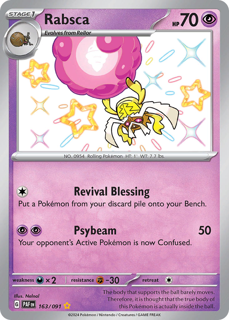 Paldean Fates Rabsca Pokémon card