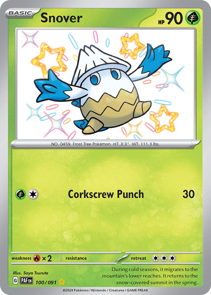Paldean Fates Snover Pokémon card