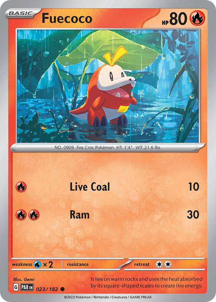 Paradox Rift Fuecoco Pokémon card