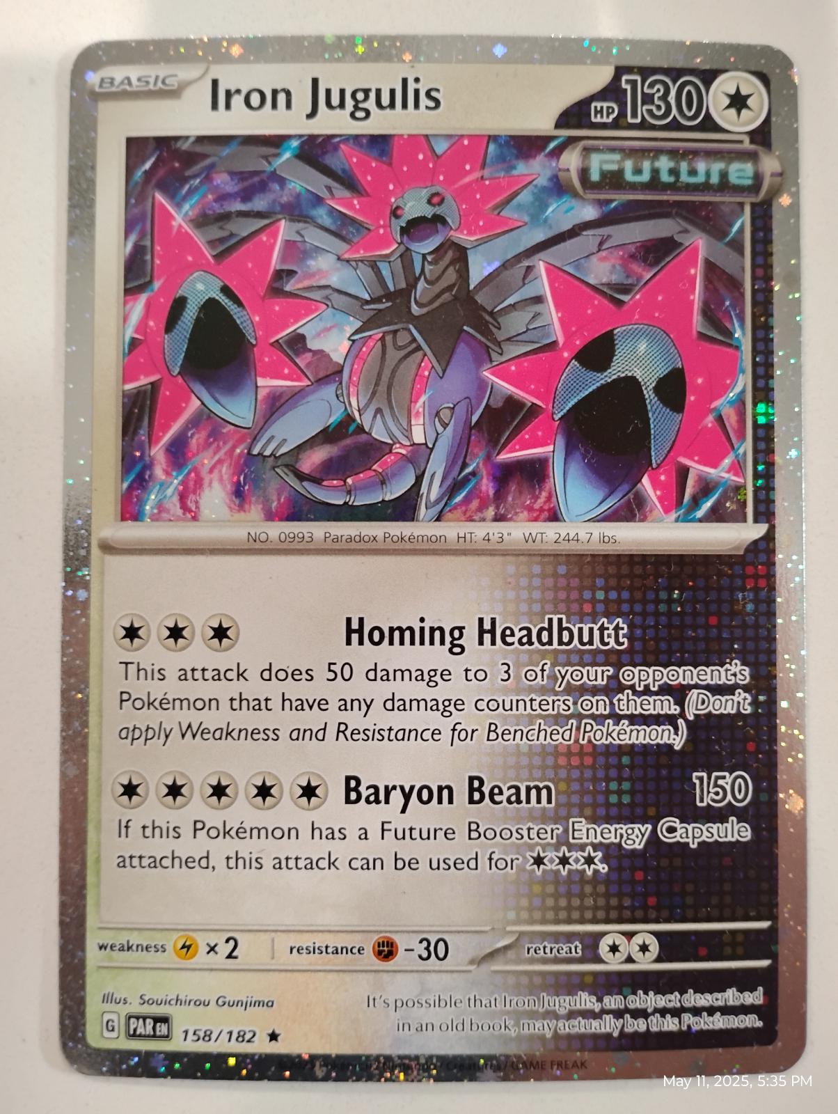 Paradox Rift Iron Jugulis [Cosmos-Holo] Pokémon card