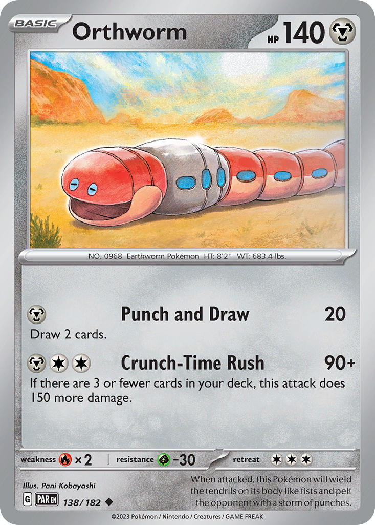 Paradox Rift Orthworm Pokémon card