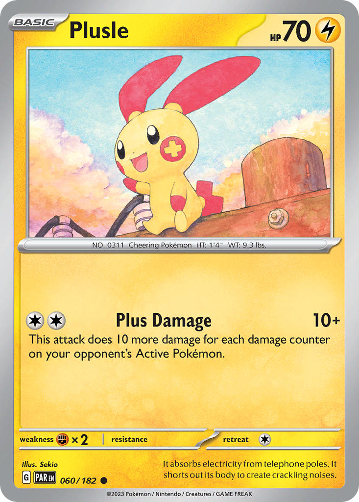 Paradox Rift Plusle Pokémon card