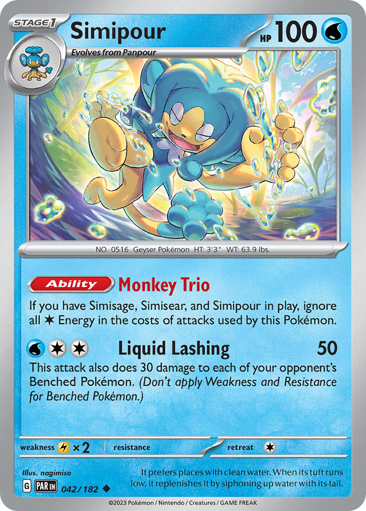 Paradox Rift Simipour Pokémon card