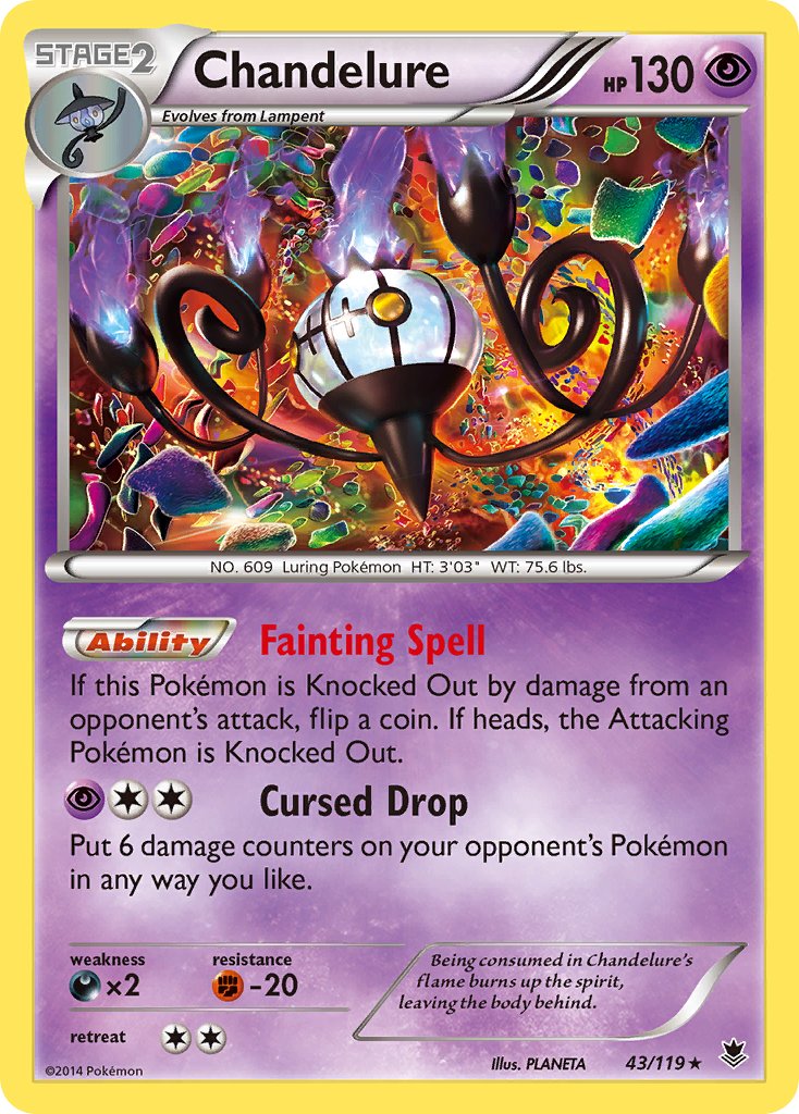 Phantom Forces Chandelure Pokémon card