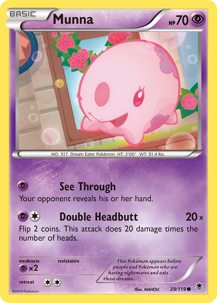 Phantom Forces Munna Pokémon card