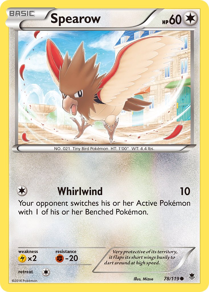 Phantom Forces Spearow Pokémon card