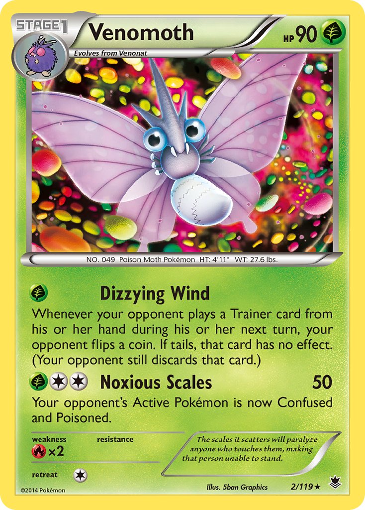 Phantom Forces Venomoth Pokémon card