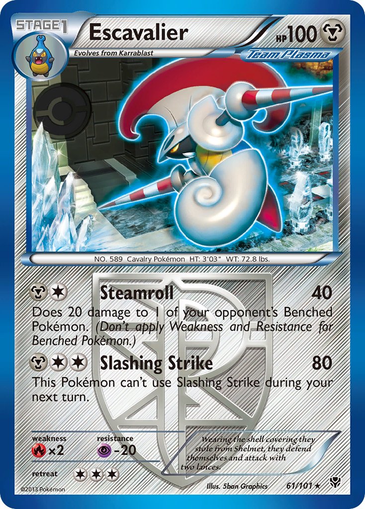 Plasma Blast Escavalier Pokémon card