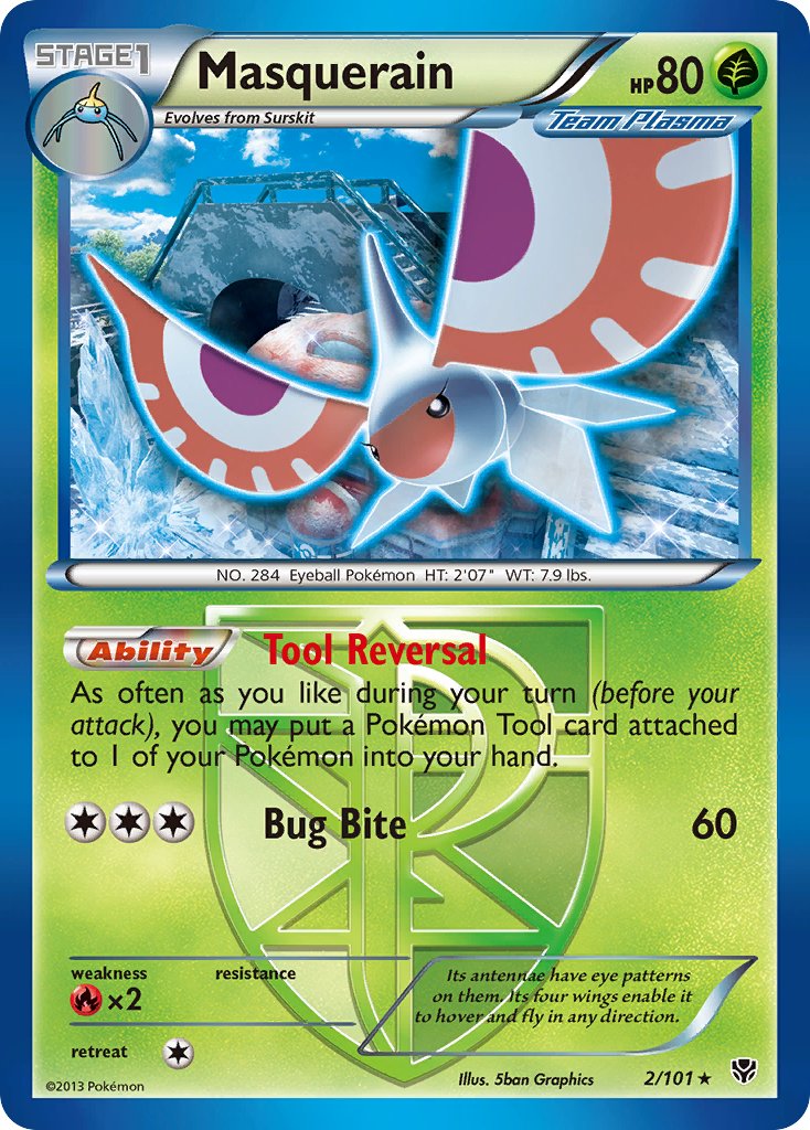 Plasma Blast Masquerain Pokémon card