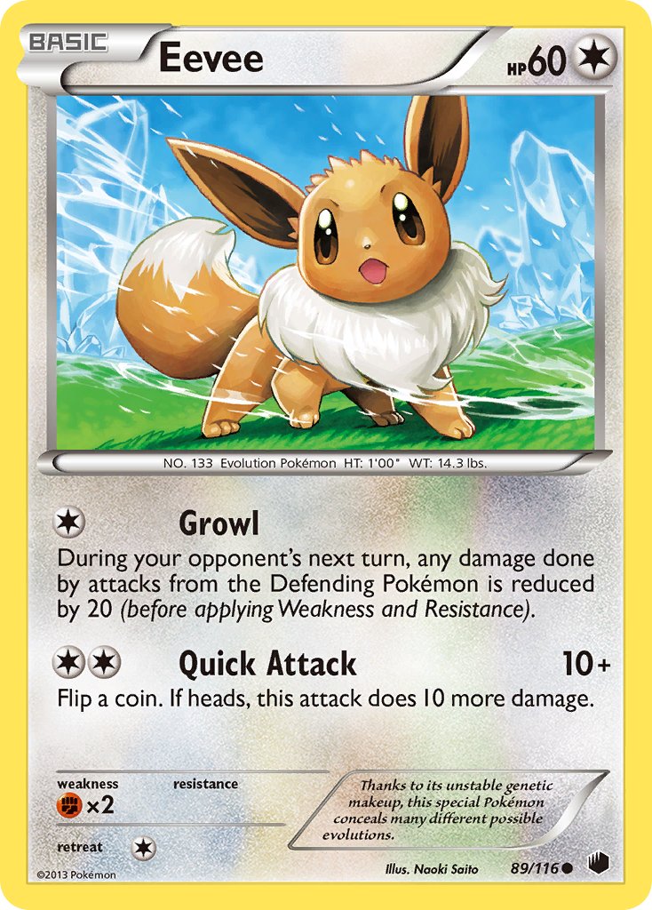 Plasma Freeze Eevee Pokémon card