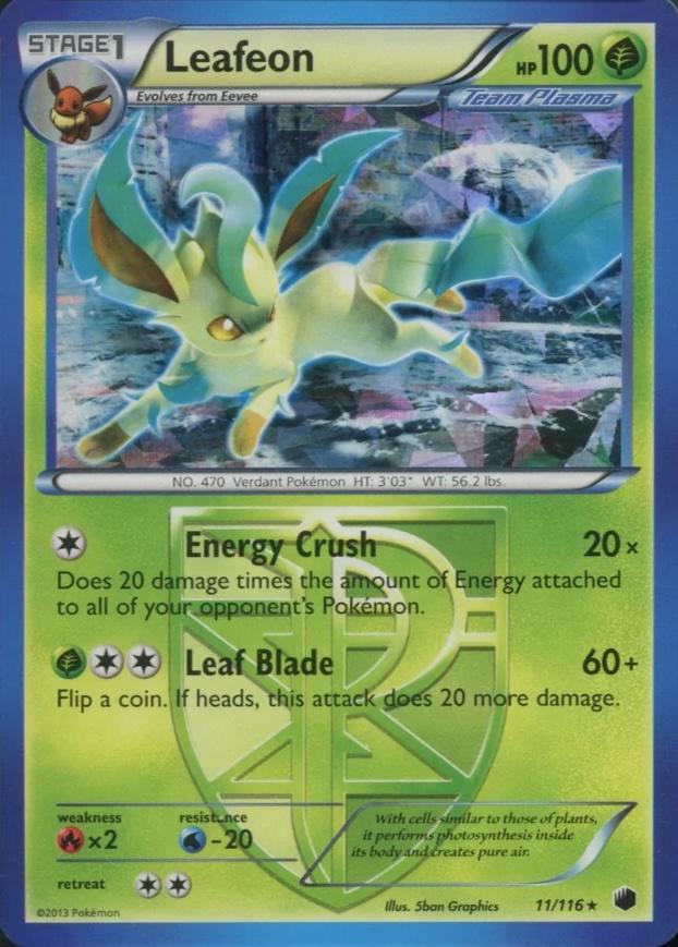 Plasma Freeze Leafeon [Cracked-Ice-Holo] Pokémon card
