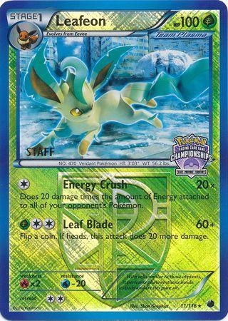 Plasma Freeze Leafeon [Staff] Pokémon card