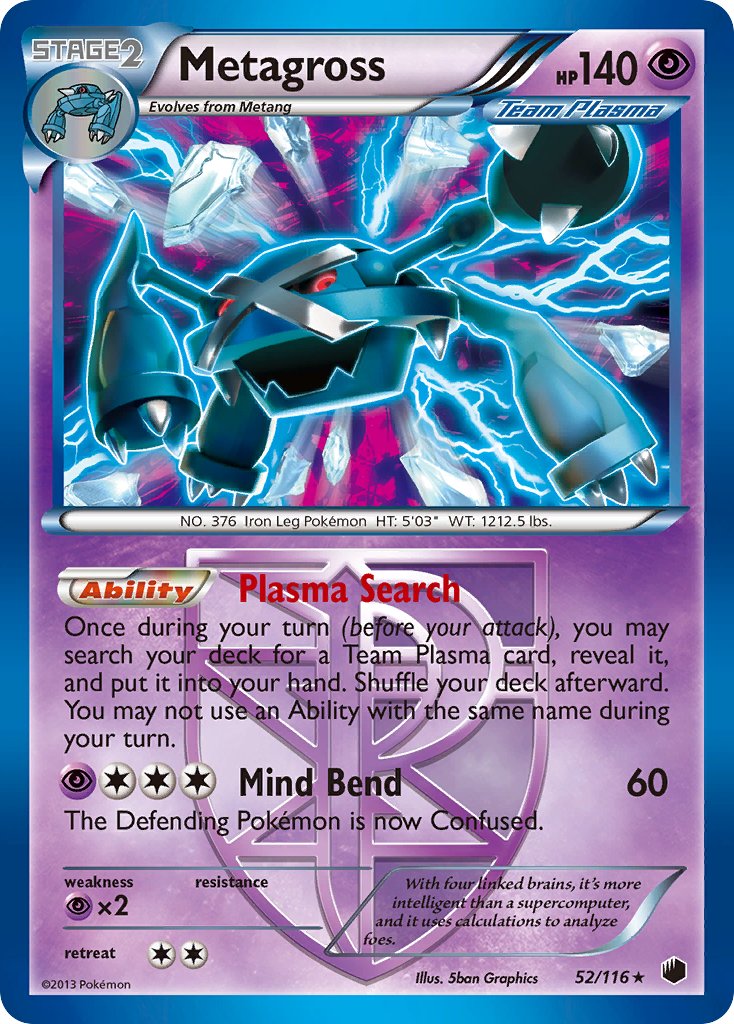 Plasma Freeze Metagross Pokémon card