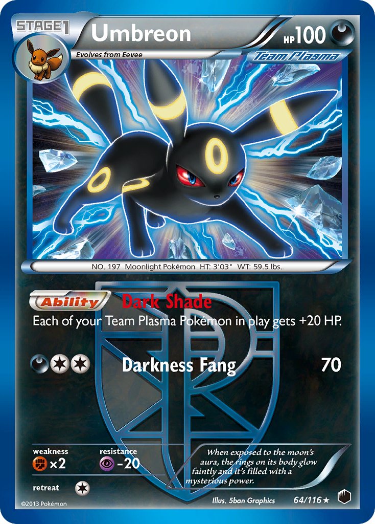 Plasma Freeze Umbreon Pokémon card