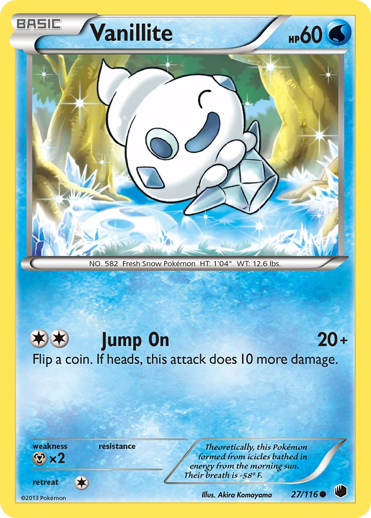 Plasma Freeze Vanillite Pokémon card