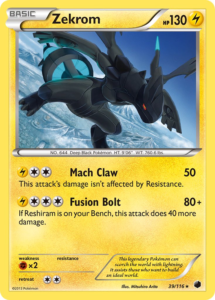 Plasma Freeze Zekrom Pokémon card