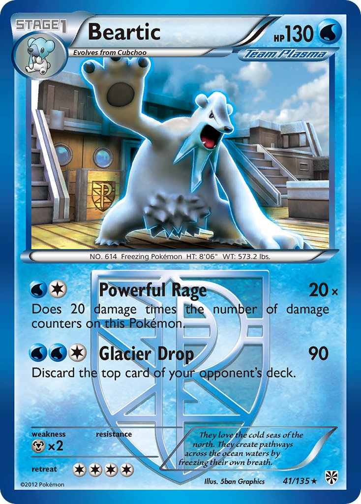 Plasma Storm Beartic Pokémon card