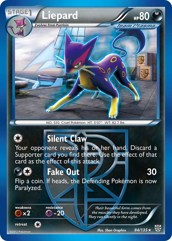 Plasma Storm Liepard Pokémon card